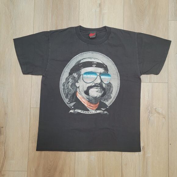 Y2K 2010 Benjamin Franklin T-Shirt Mens M (Tagged XL) Boxy Cropped Fit - Picture 2 of 7